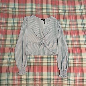 Light Blue Dynamite Long-Sleeve Blouse